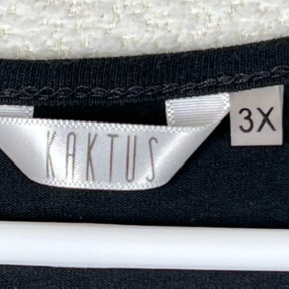 Kaktus Womens Pullover Tunic Short Lace Flutter Sleeves & Hem Plus Size 3X - Picture 2 of 8